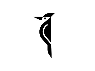 woodpecker bird logo minimal woodpecker