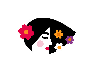 Spring Flower face flower hair head logo nature spring summer wind woman women