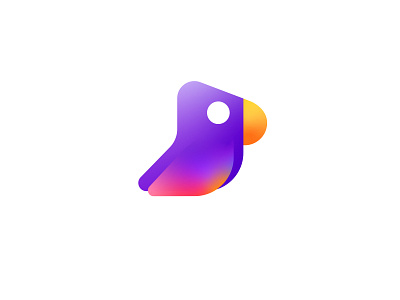 little colorfull bird parrot bird colorfull gradient logo mark minimal parrot