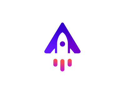 Astro a letter logo mark rocket spaceship