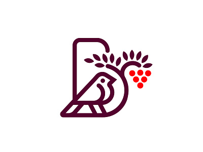 Birdy b bird letter logo minimal