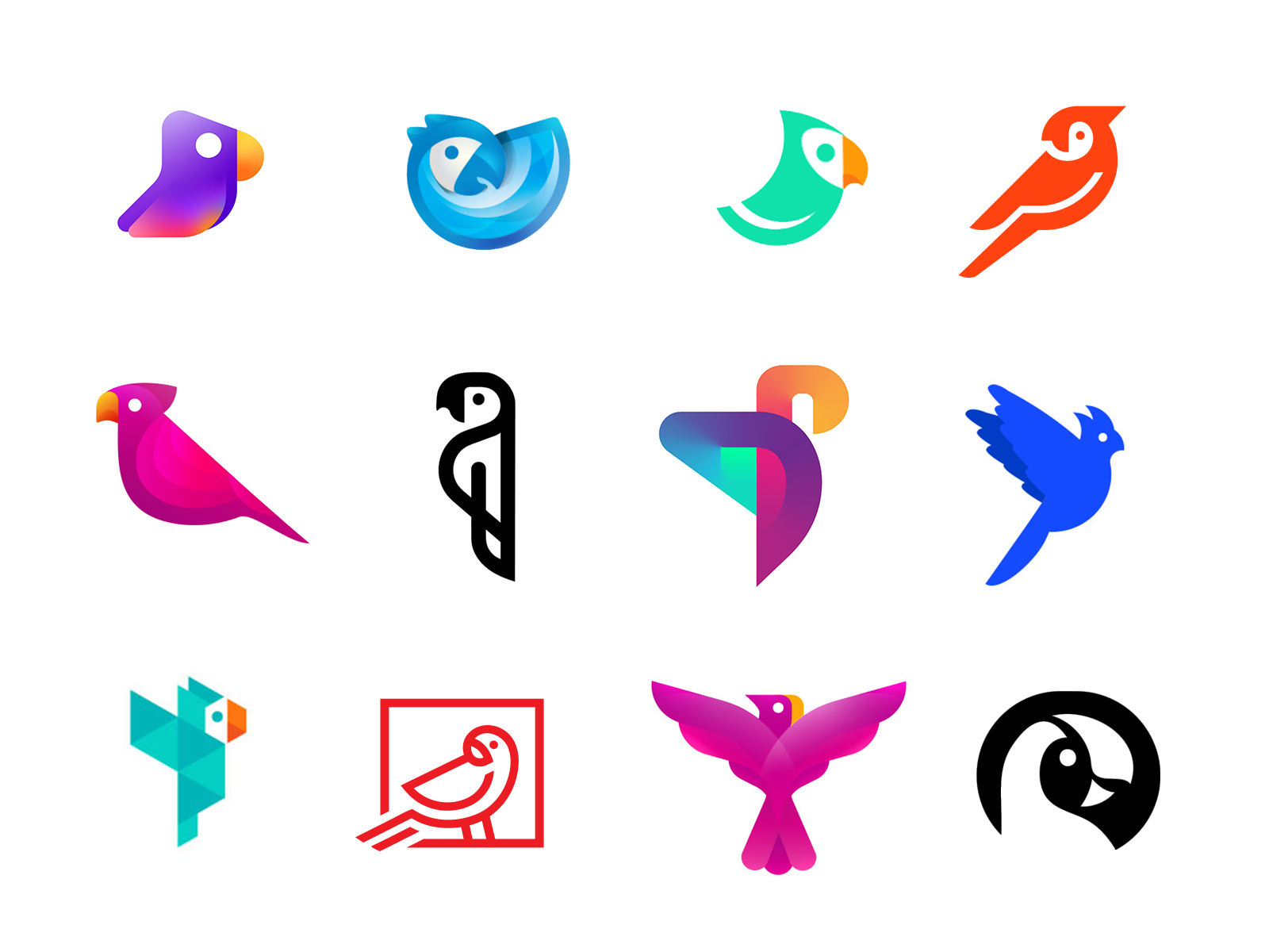 Parrot logo bird icon Royalty Free Vector Image