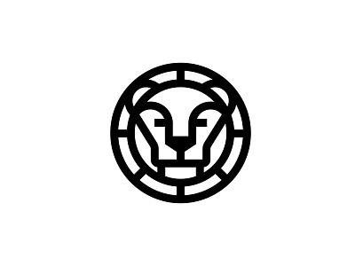 Lion logo circle head lion logo minimal