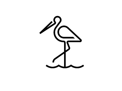 Stork logo bird logo minimal stork