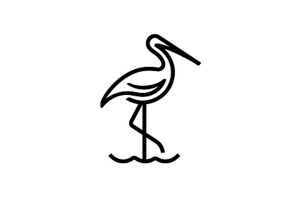 Stork Bird bird crane heron logo stork