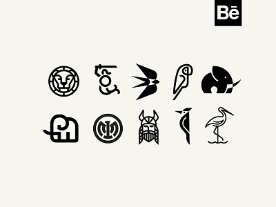 logos collection on behance bird branding collection elephant logos minimal parrot stork viking