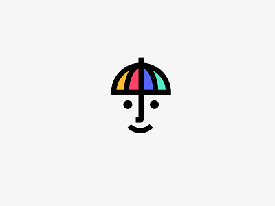 Mr.Umbrella aura head human logo meteorology rain umbrella weather
