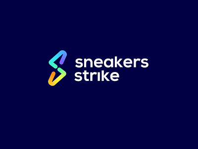 Sneakers Strike bolt branding color colorful design fashion gradient letter lighting logo modern s shoes sneakers