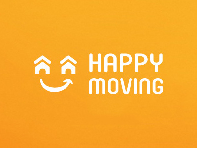 Happy Moving house logo removals smile