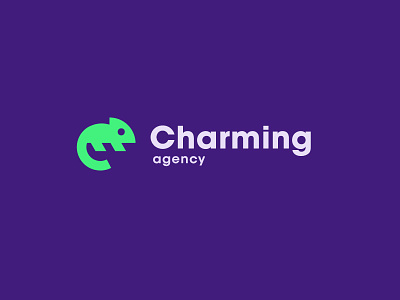 Charming Logo agency brand branding chameleon color studio