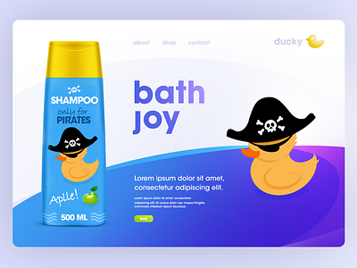 Ducky duck ilustration landingpage logo shampoo web webdesign