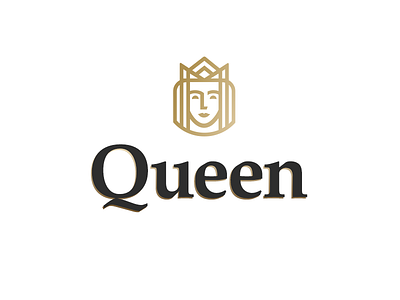 Queen crown face logo princess queen woman