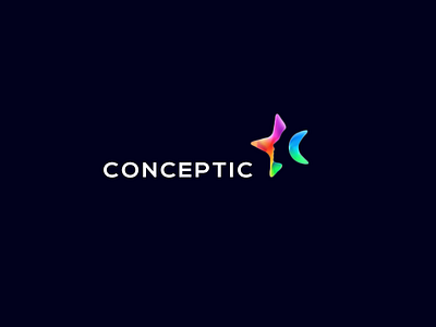 Conceptic Nowe Logo clever color concept conceptic creative head icon idea logo negative space smart