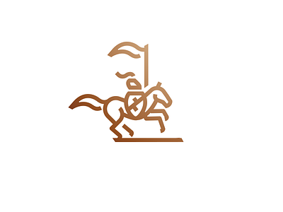 Knight gold horse knight logo mark minimal