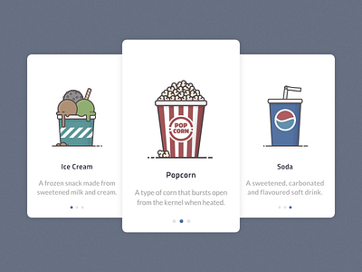 Cinema Snacks cinema drink entertainment film food ice cream icon illustration movie popcorn snack soda