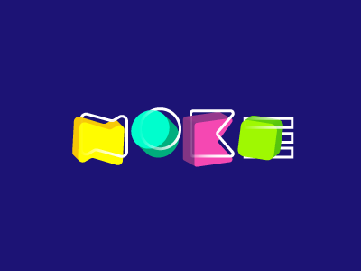Noke 3d cube cubes e k letters n name o outline typography word