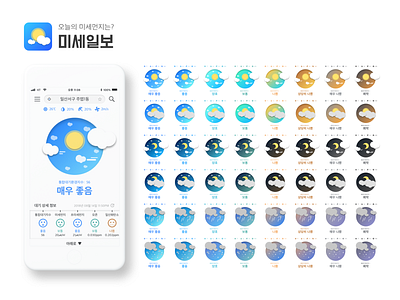 Dust Times(2) air app cloudy dust ios rain roh juyoung snow sunny ui uidesign weather