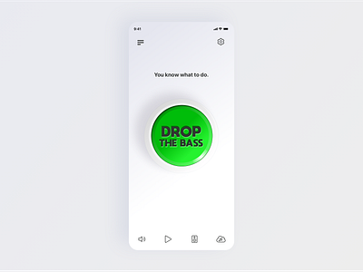 HBA - Huge Button App app bass button design drop exploration icons illustration ios music shadows simple sketch app skeuomorph typography ui design vector