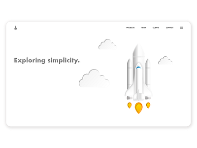 Exploring simplicity. black white blastoff branding clouds concept design illustration logo portfolio rocket shading simple sketch app sky spaceship typography ui vector web