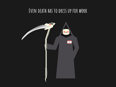 Death to Work death illustration skeleton uniform work