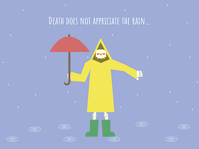 Death to the Rain death dislike illustration rain skeleton umbrella