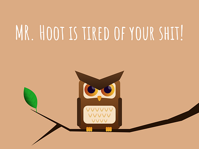 Mr. Hoot angry bird anthropomorphism design illustration monday owl owls sketch app tired