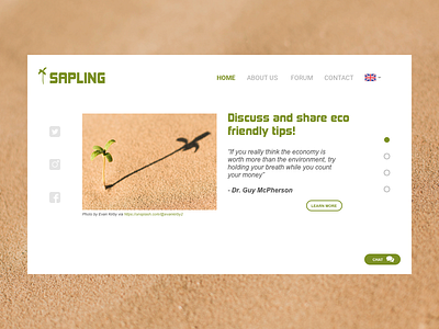 Sapling website branding design eco friendly illustration landing page logo sketch app ui vector website concept