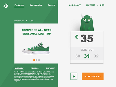 Monster Converse Concept converse design illustration kids monster shoes shopping sketch app ui vector webshop website concept