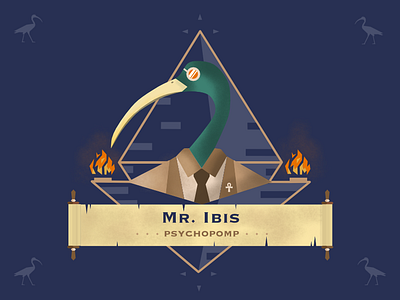 Mr. Ibis affinity designer american gods anthropomorphism art badge design god illustration psychopomp vector