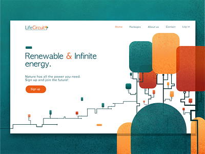 Life Circuit Concept affinity designer branding circuit design energy illustration landing page logo renewable simple texture tree typography ui ux vector web webside