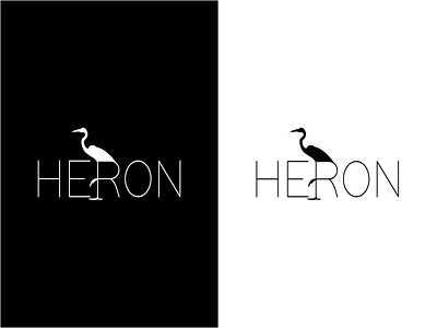 Heron Logo affinity designer blackandwhite branding clean design heron logo luxury logo simple typography vector