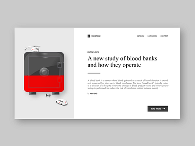 Blood Bank Article affinity designer ambulance article illustration bank blood branding design donate glass helicopter illustration safe typography ui ux vault vector web