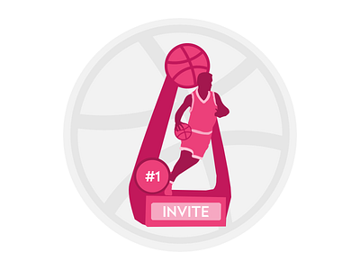 Dribbble Invite affinity designer ball basketball design draft dribbble dribbble invite dribble illustration invite player trophy vector