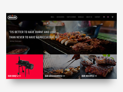 Buccan BBQ - Website Design barbecue bbq cooking design ecommerce food home sales ui ux