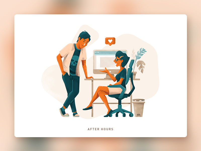 After Hours scene love arts job working character design design character illustration