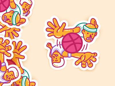 Dribbble is Playoff! basket character competition illustration mule playoff sticker