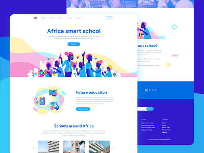 Smart school africa character design illustration landing page smart school ui uidesign website