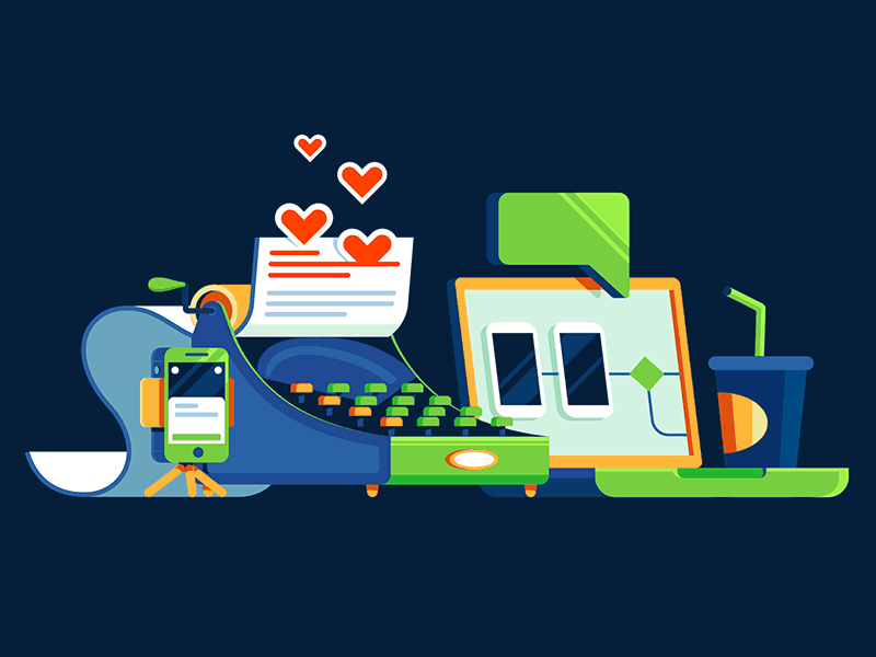 Writing with love design illustration typing ux writing writing