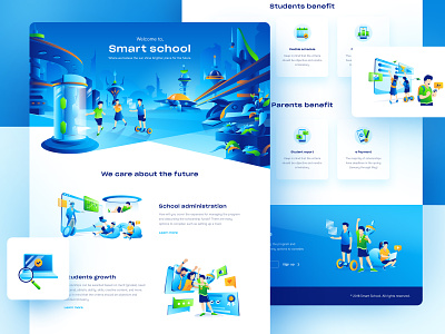 Smart School 2.0 design education future illustration illustration design smart school website
