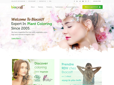 Website Design for Hair Style Product beauty cosmetics design hair ui ux website design