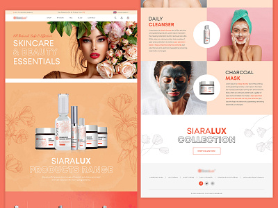 Cosmetic Products Website Design beauty cosmetics design typography website design