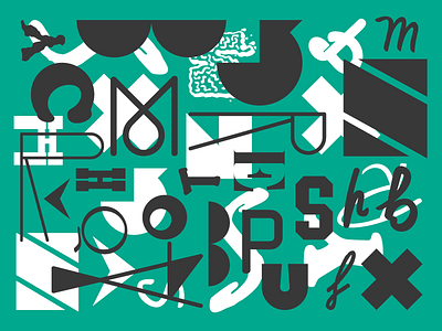 Glyph a day april architecture assemble glyph green pattern today type typography