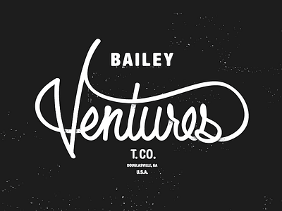 Bailey Ventures black cursive lettering script tee texture truck trucking type typography