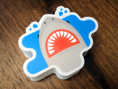 A stack of shark stickers app branding color illustration shark startup sticker venture