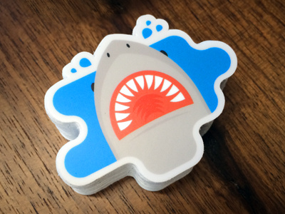 A stack of shark stickers