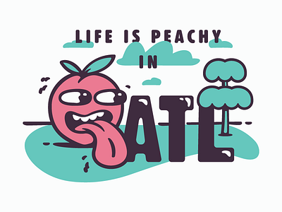 Life is Peachy atlanta city illustration nature peach personify skate south startup