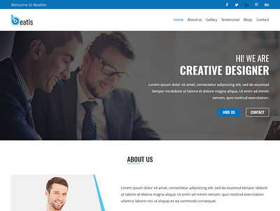 Home Page Design Template adobe photoshop business design flat homepage landing page responsive ui uiux ux