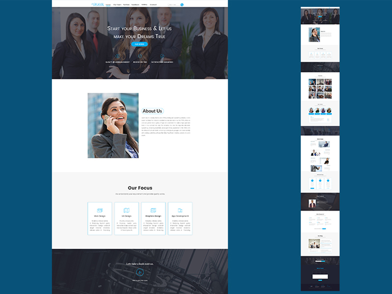 One Page Business Template by Abdullah Al Mahmud on Dribbble