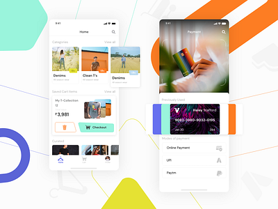 Apparel E-Commerce Concept apparel cards cart checkout clean commerce commercial concept design ecommerce ecommerce design pay payment payment method tabbar ui ux
