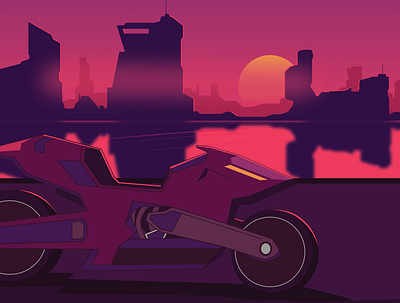 Cyberpunk Motorcycle affinitydesigner cyberpunk digitalart illustration motorcycle vector vector art